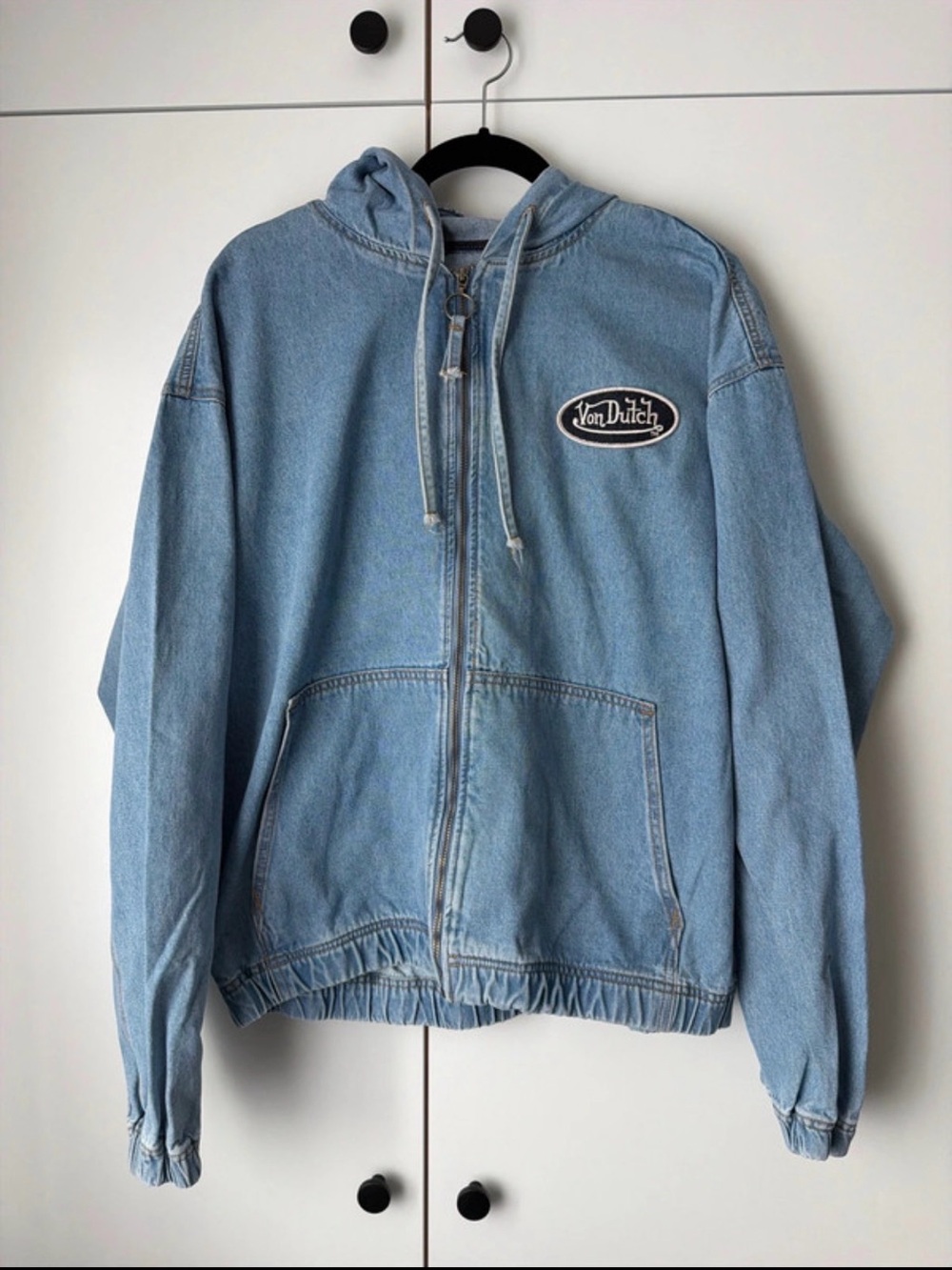 Von Dutch Light Blue Denim Zip Hoodie Jacket